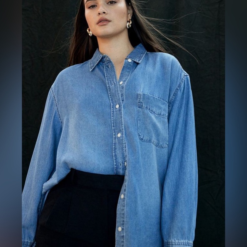 NWT H&M Oversized Denim Shirt - Lyocell Denim Shirt